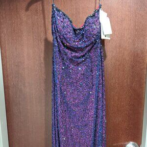 Sean Collection 8070 Size M Purple Red Prom Dress 100% Silk